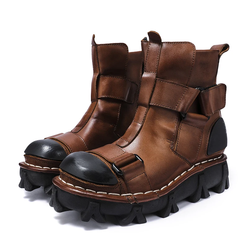Leather Work Fabric - Stivali da moto da uomo in