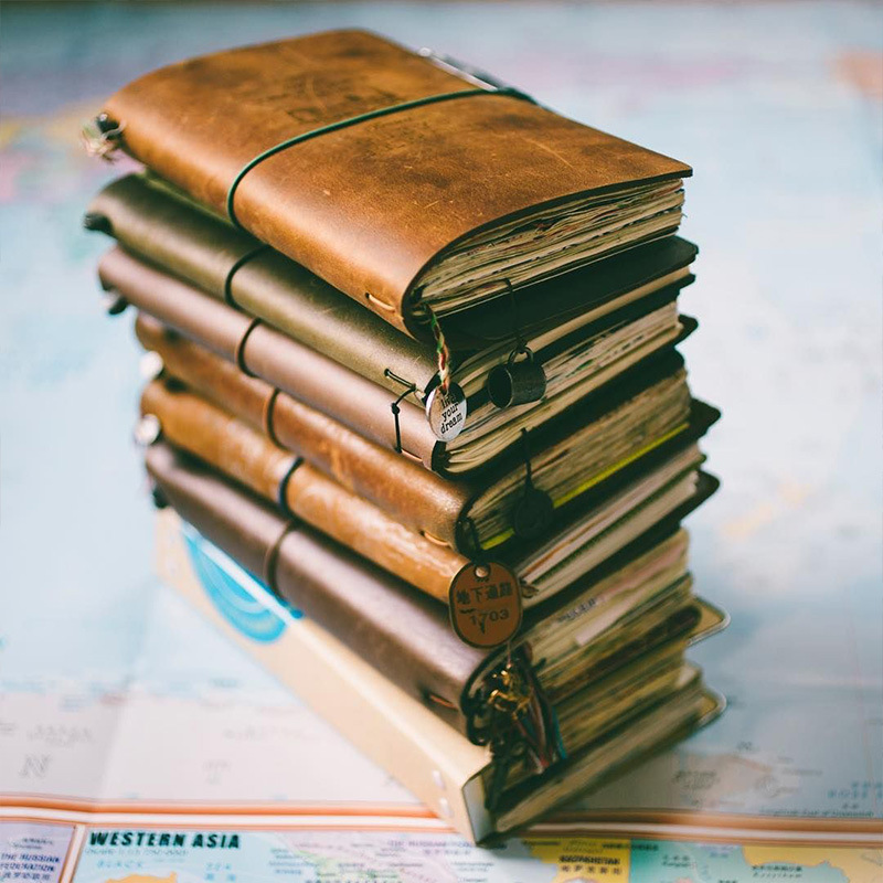 Leather Work Notepad - Taccuino con copertina in pelle retrò