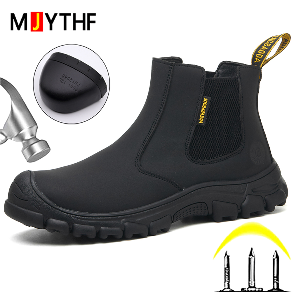 Leather Work Fabric - Stivali da lavoro impermeabili Scarpe antinfortunistiche