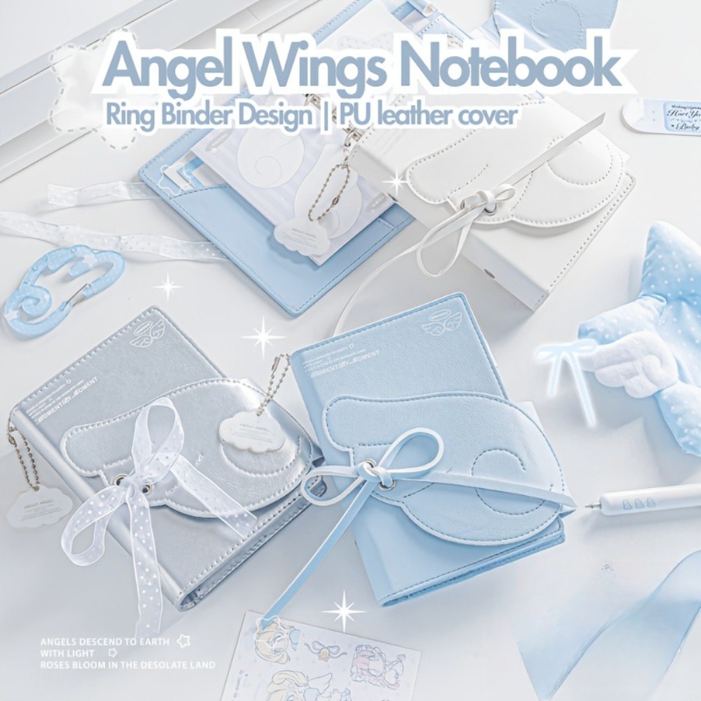 Leather Work Notepad - Quaderno Kawaii con Ali d'Angelo A7