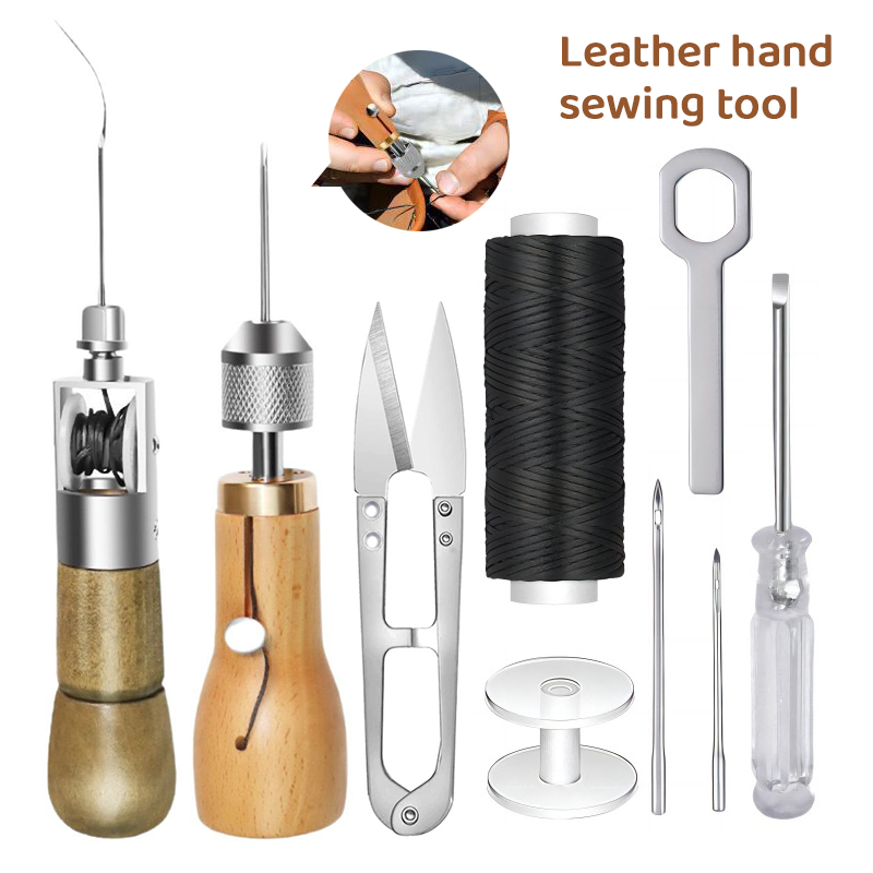 Leatherwork Tool Kit - 8 pz/set filo per cucire in
