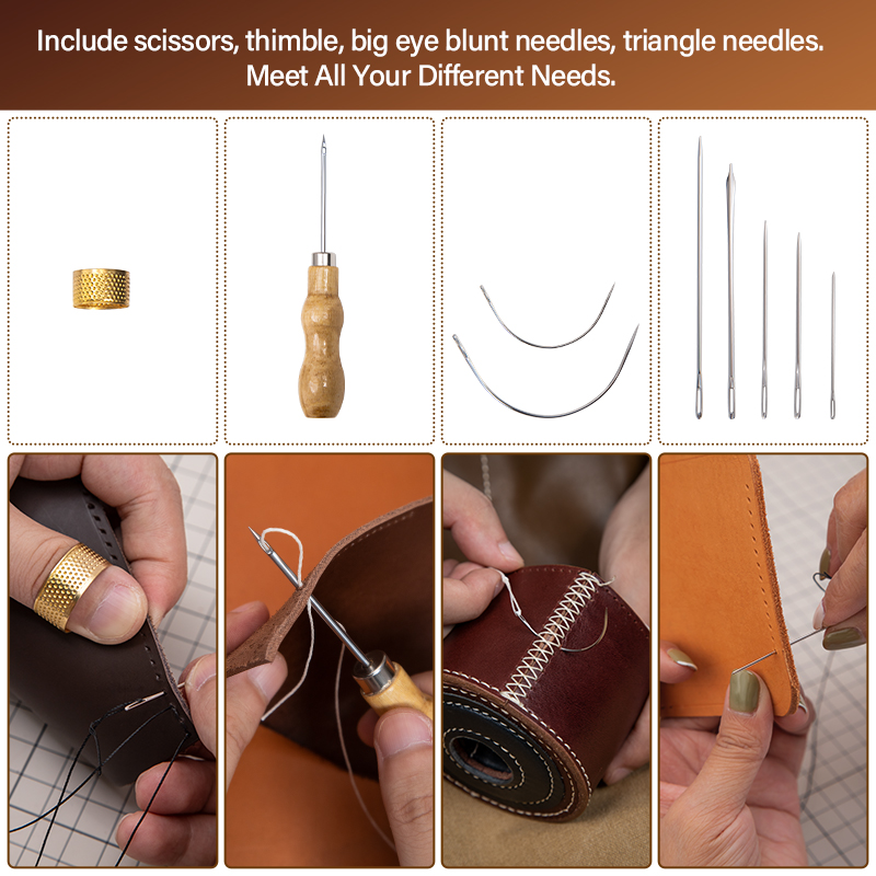 WUTA Kit di riparazione in pel - Leatherwork Tool Kit recensione e prezzo